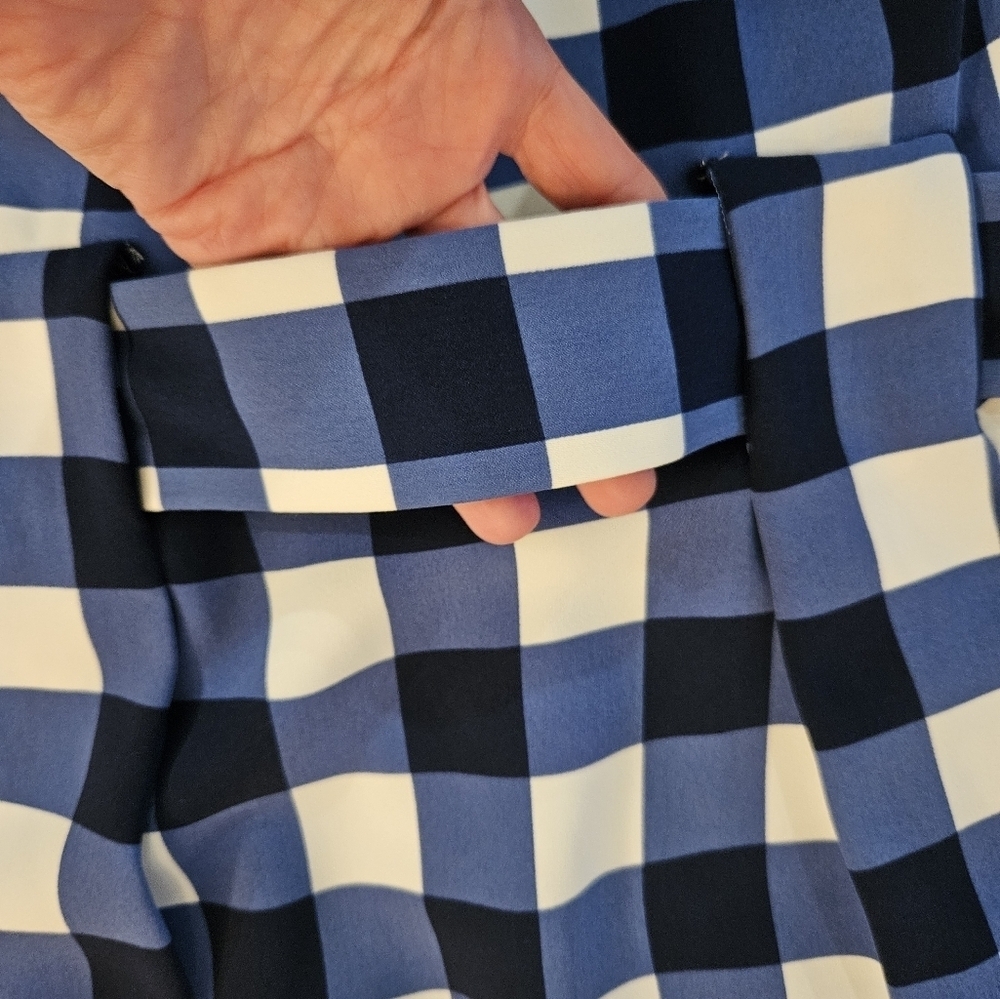 NWT Cynthia Steffe Blue and White Checkered Dress - Size 0 - Picture 11 of 16